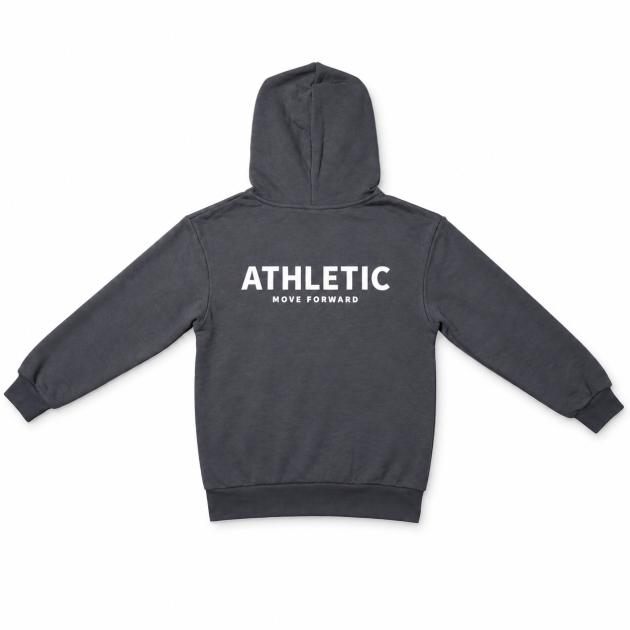 Sweat à Capuche Garçon Athletic – Gris Anthracite – Image 3