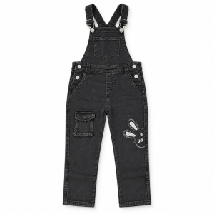 Salopette OVS en Jean Ludique à Motif Lapin brodé - Noir, 10 Ans
